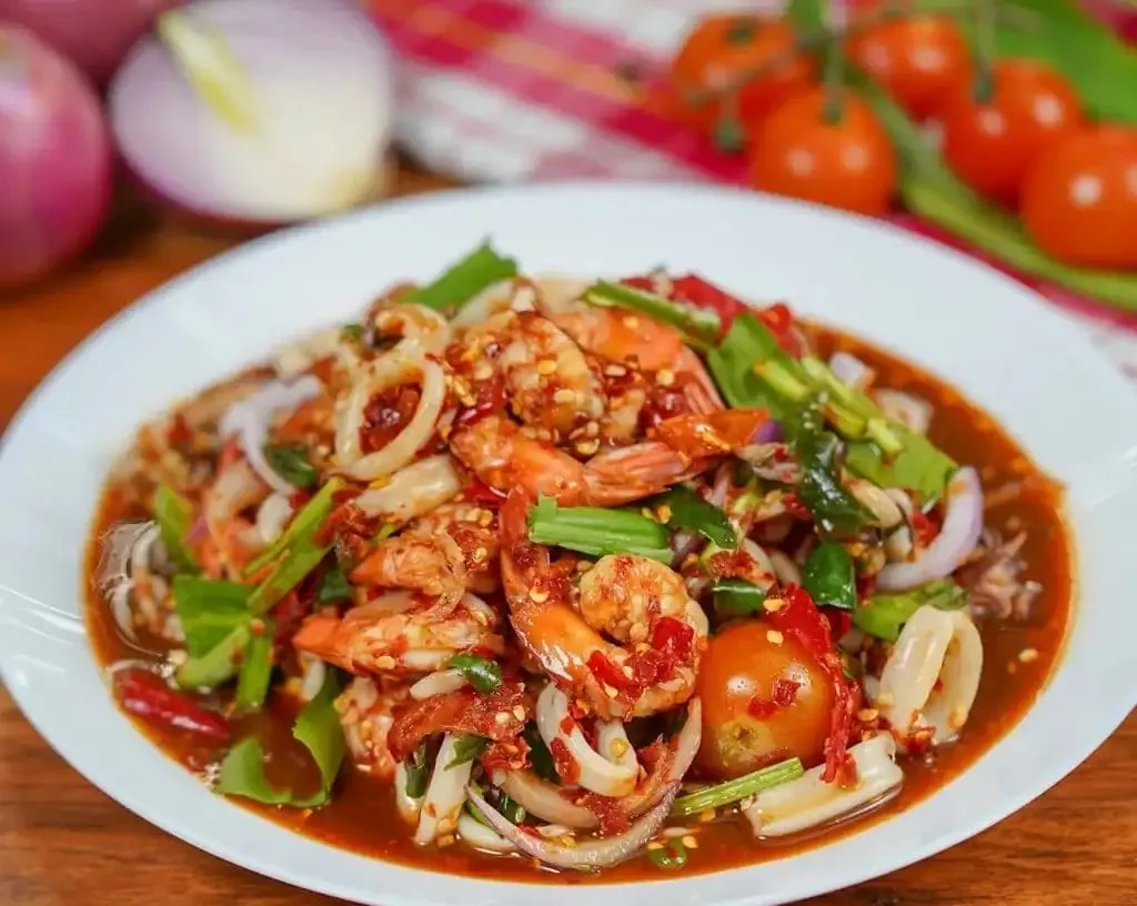 Yam Talay or Thai Spicy Seafood Salad ( ยำทะเล )