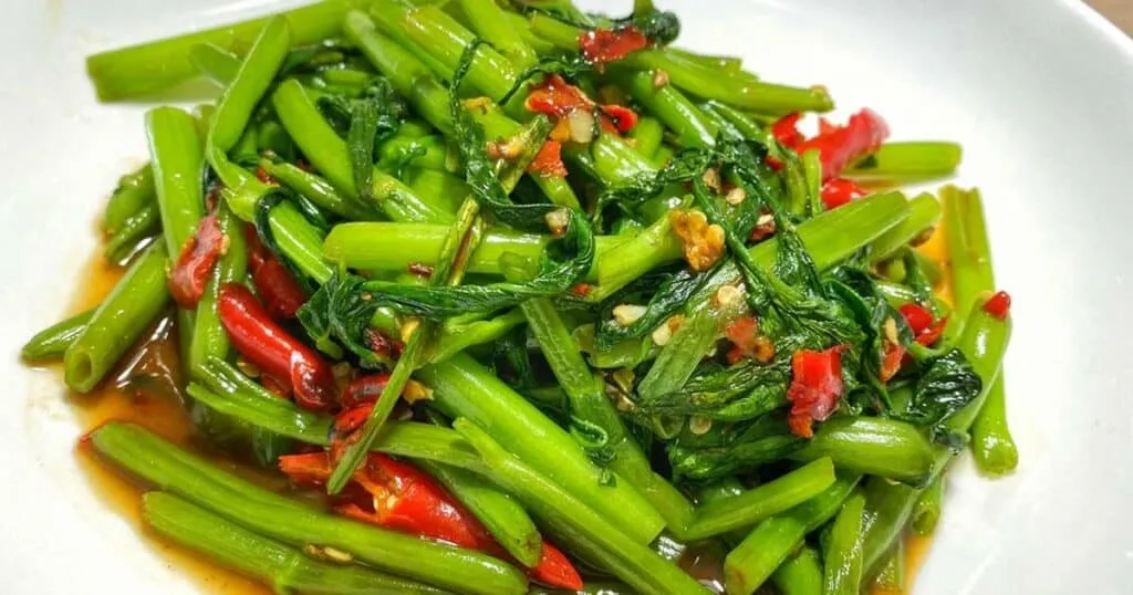Pad Pak Boong or Stir Fried Morning Glory ( ผัดผักบุ้ง )
