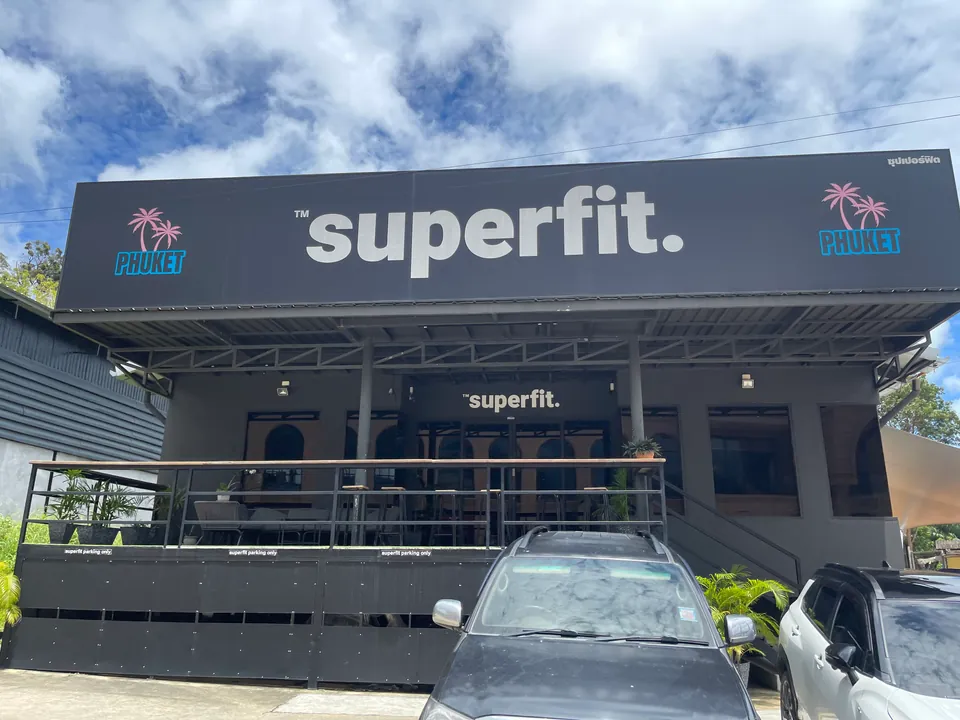 Superfit Phuket gym frontage with its terrace on Soi Taied