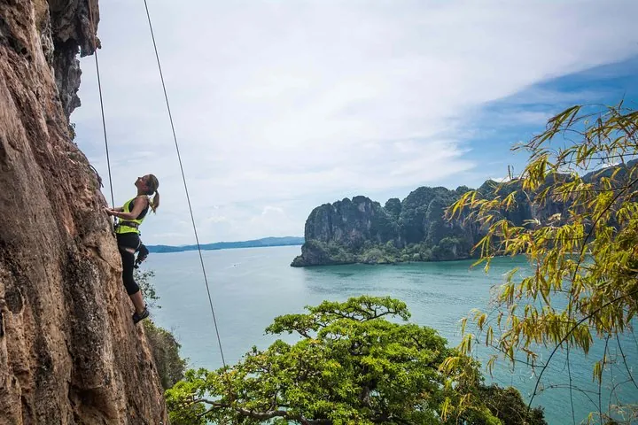 Beginner's Full Day Rock Climbing and Caving Tours at Railay Beach in Krabi