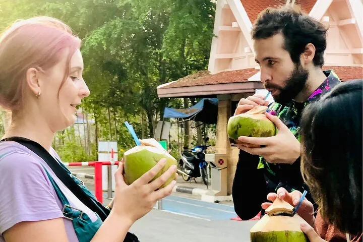 Cooling sip of coconut nectar